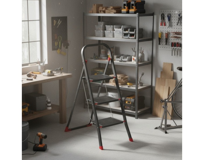 Skladacie schodíky Arko 3 - čierna