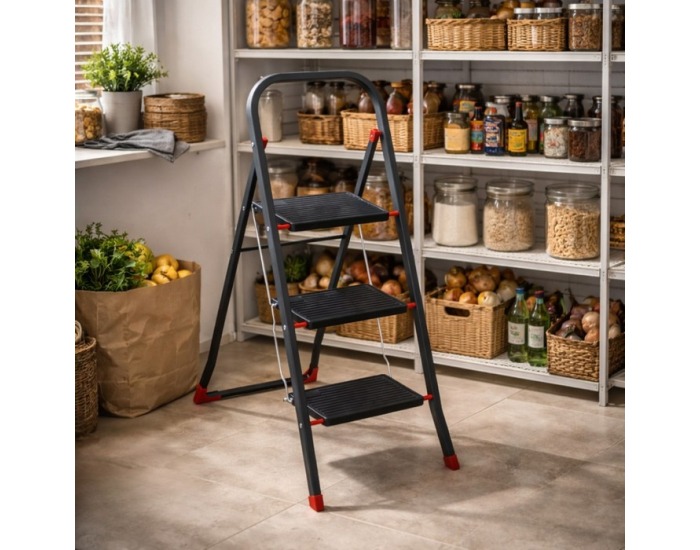 Skladacie schodíky Arko 3 - čierna