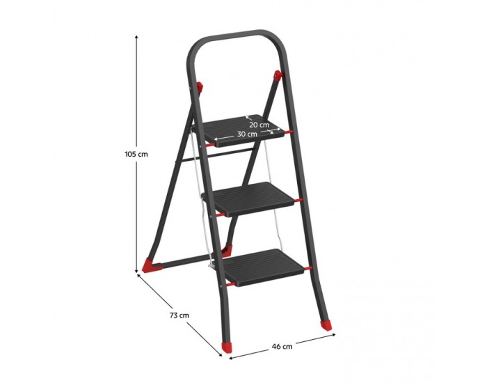 Skladacie schodíky Arko 3 - čierna