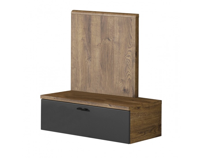 Nočný stolík Armeny 8XX3AT1P P - dub ribeck / tmavý grafit