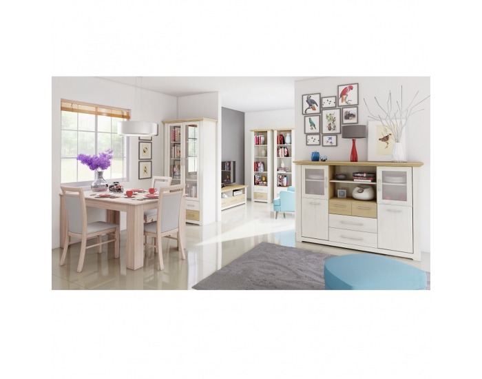 Vitrína Armond Typ 18 - sosna nordická / dub kamenný