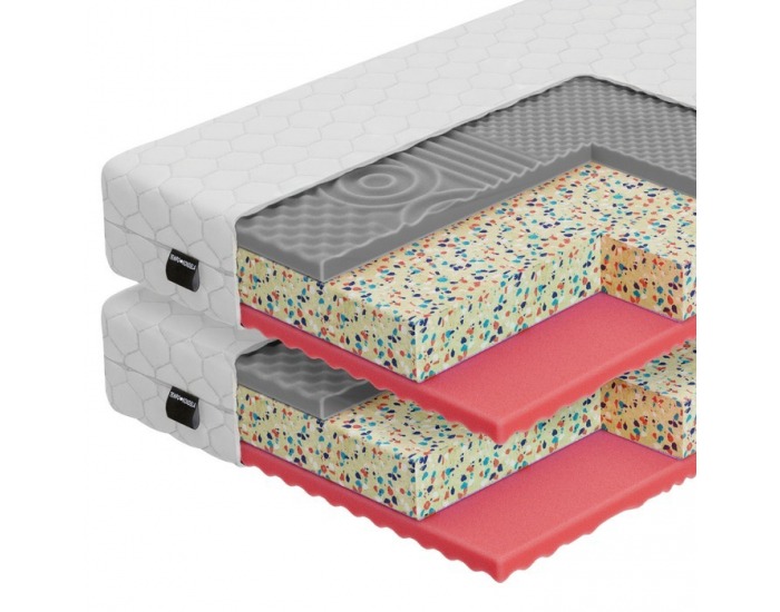 Obojstranný penový matrac (2 ks) Arony 90x200 cm - biela