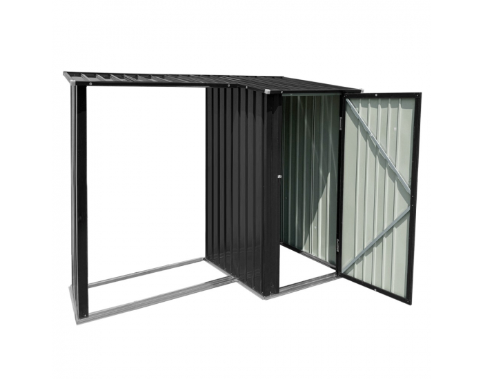 Prístrešok na drevo s kôlňou Arpol Typ 1 200x104x159 cm - antracit