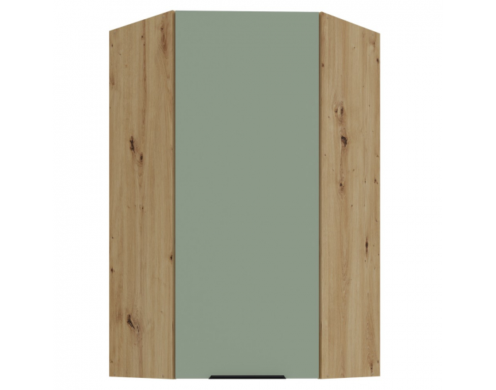 Horná rohová kuchynská skrinka Arsany 60x60 GN-108 1F - aquamarine / dub artisan