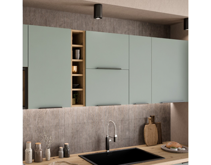 Horná rohová kuchynská skrinka Arsany 60x60 GN-108 2F - aquamarine / dub artisan