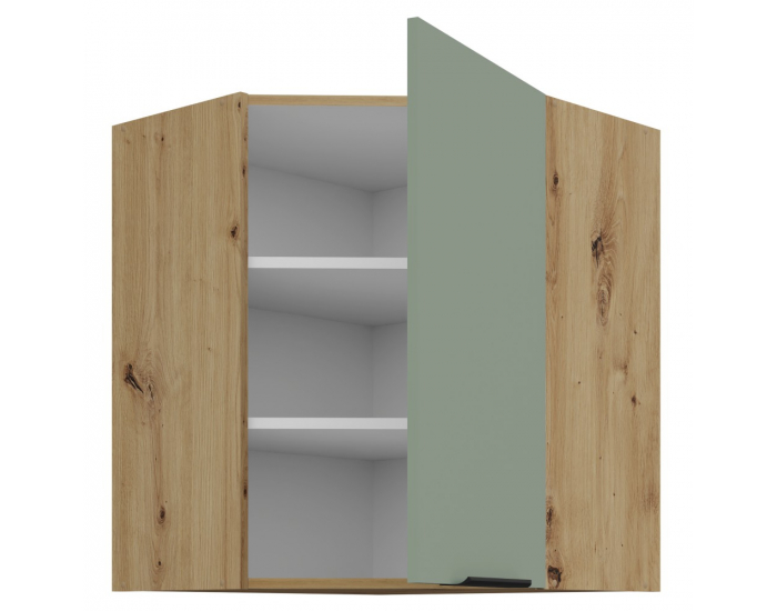 Horná rohová kuchynská skrinka Arsany 60x60 GN-72 1F - aquamarine / dub artisan