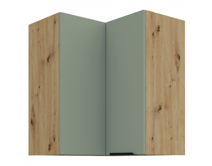Horná rohová kuchynská skrinka Arsany 60x60 GN-72 2F - aquamarine / dub artisan