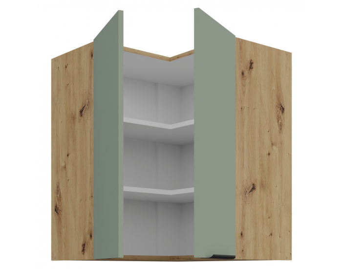 Horná rohová kuchynská skrinka Arsany 60x60 GN-72 2F - aquamarine / dub artisan