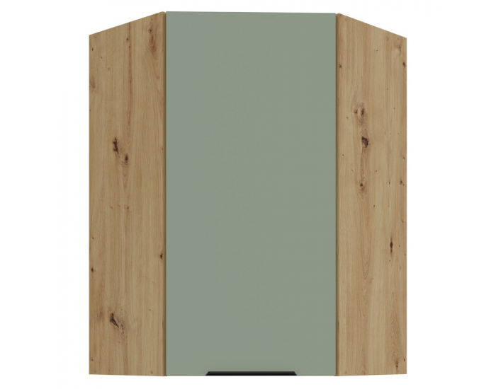 Horná rohová kuchynská skrinka Arsany 60x60 GN-90 1F - aquamarine / dub artisan