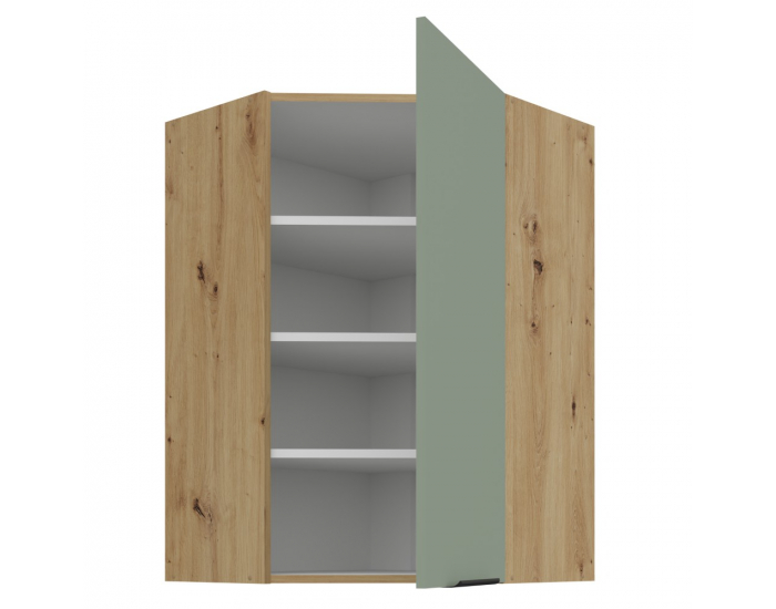 Horná rohová kuchynská skrinka Arsany 60x60 GN-90 1F - aquamarine / dub artisan