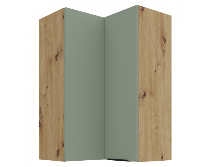 Horná rohová kuchynská skrinka Arsany 60x60 GN-90 2F - aquamarine / dub artisan