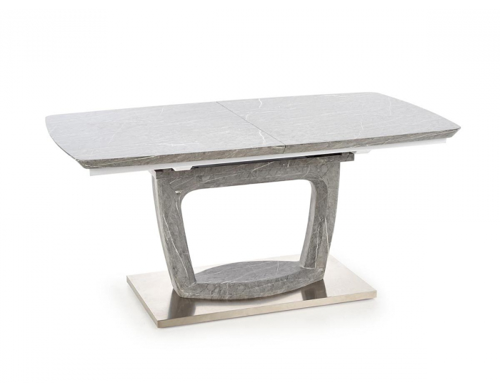 Rozkladací jedálenský stôl Artemon - sivý mramor / chróm