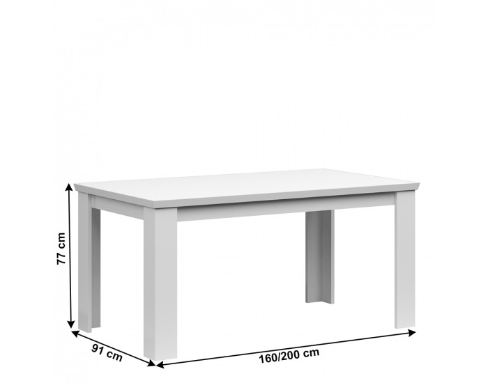 Rozkladací jedálenský stôl Aryan - biela