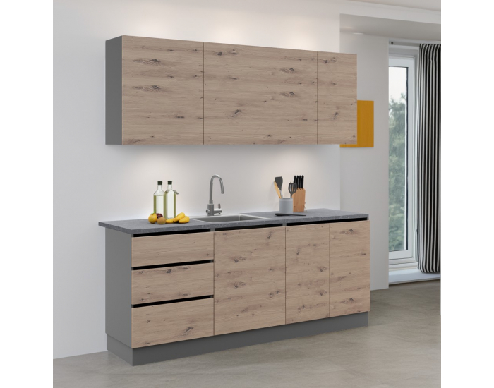 Kuchynská linka Asti 200 - dub artisan / grafit