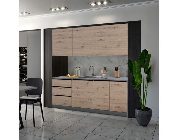 Kuchynská linka Asti 200 - dub artisan / grafit