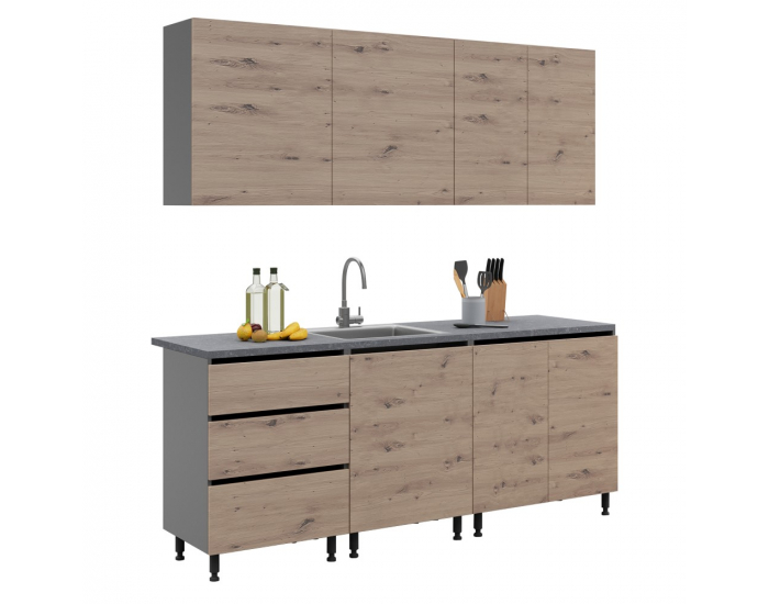 Kuchynská linka Asti 200 - dub artisan / grafit