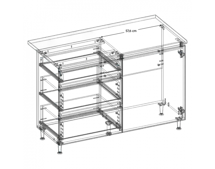Kuchynská linka Asti 200 - grafit