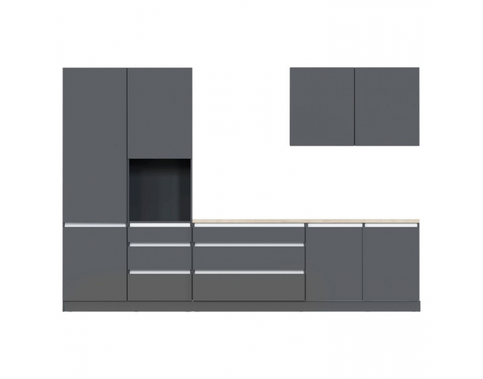 Kuchynská linka Asti 330 - antracit matná / antracit