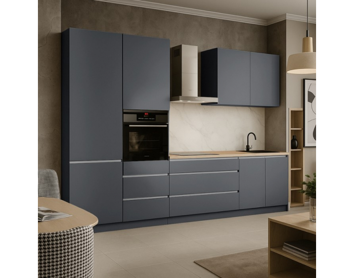 Kuchynská linka Asti 330 - antracit matná / antracit