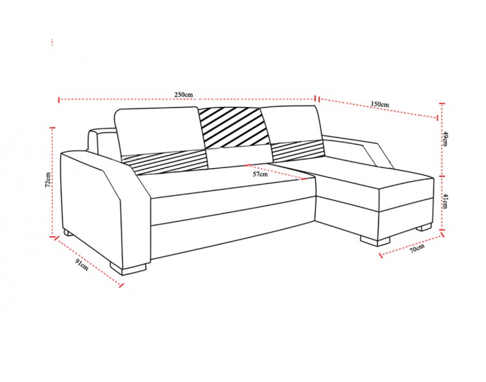 Rohová sedačka s rozkladom a úložným priestorom Asti L/P - čierna (Malmo 96) / biela (Soft 17)