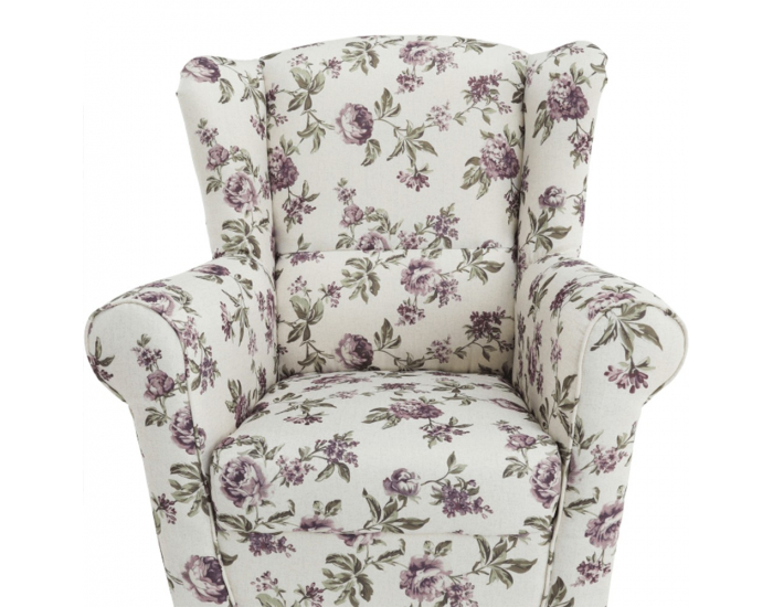 Kreslo (ušiak) s taburetkou Astrid - rose 18