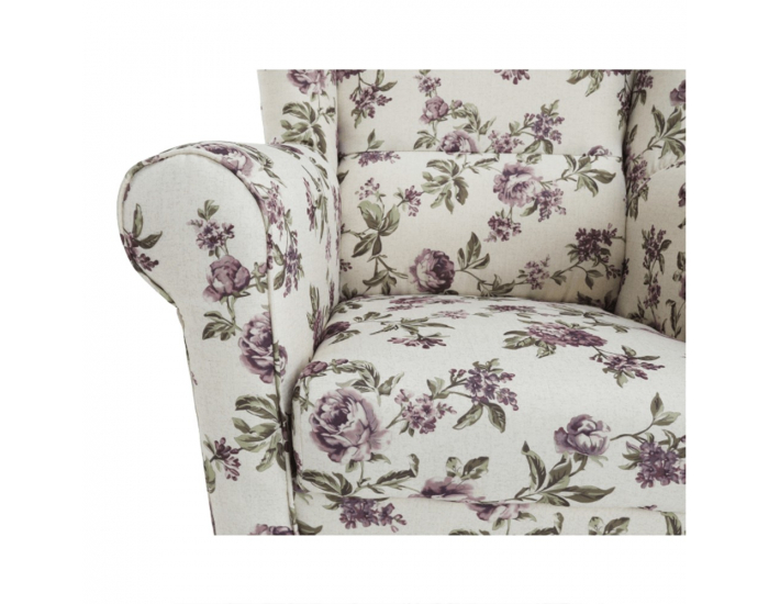 Kreslo (ušiak) s taburetkou Astrid - rose 18