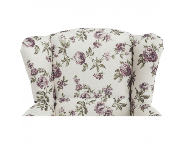 Kreslo (ušiak) s taburetkou Astrid - rose 18