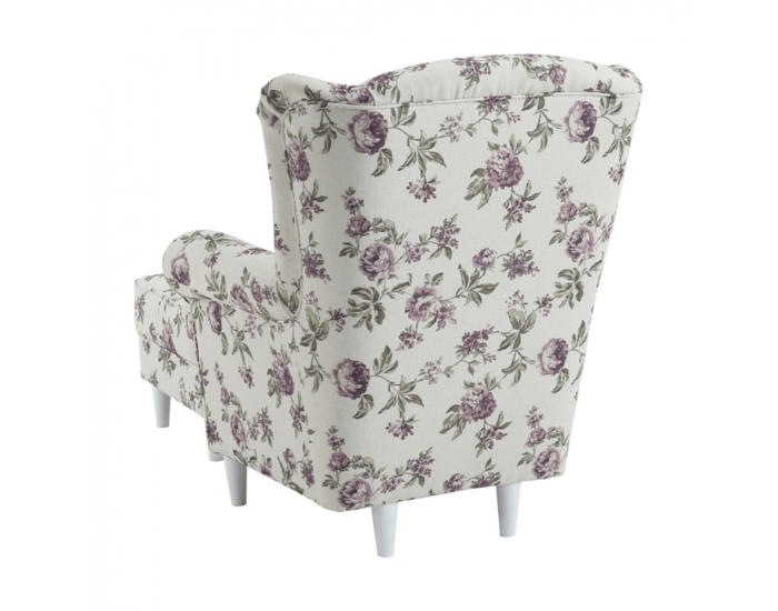 Kreslo (ušiak) s taburetkou Astrid - rose 18