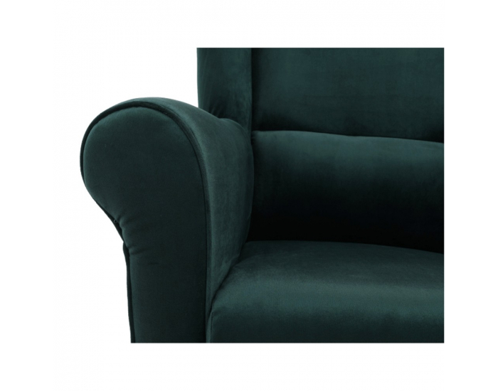 Kreslo (ušiak) s taburetkou Astrid - smaragdová