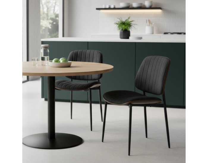 Jedálenská stolička Atina - čierna / orech / čierna