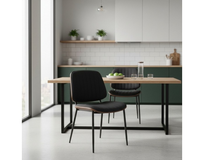 Jedálenská stolička Atina - čierna / orech / čierna