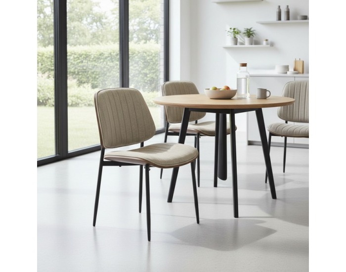 Jedálenská stolička Atina - svetlohnedá / orech / čierna