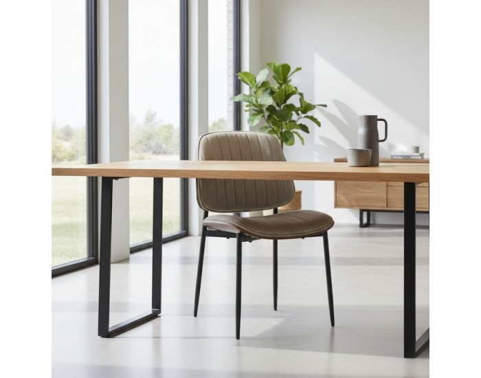 Jedálenská stolička Atina - svetlohnedá / orech / čierna