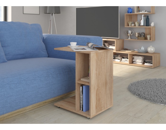 Príručný stolík na kolieskach Atos - sonoma svetlá