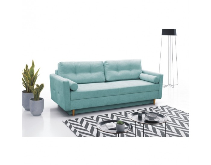 Rozkladacia pohovka s úložným priestorom Aurelia - mentolová