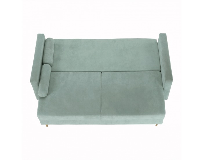 Rozkladacia pohovka s úložným priestorom Aurelia - mentolová (Queens)