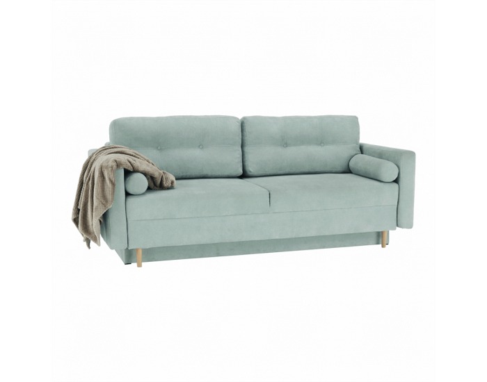 Rozkladacia pohovka s úložným priestorom Aurelia - mentolová (Queens)