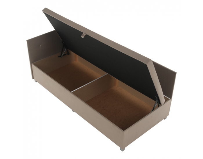 Čalúnená jednolôžková posteľ (váľanda) Auria Uni - béžovosivá