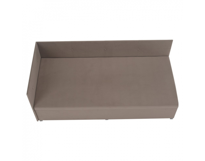 Čalúnená jednolôžková posteľ (váľanda) Auria Uni - béžovosivá