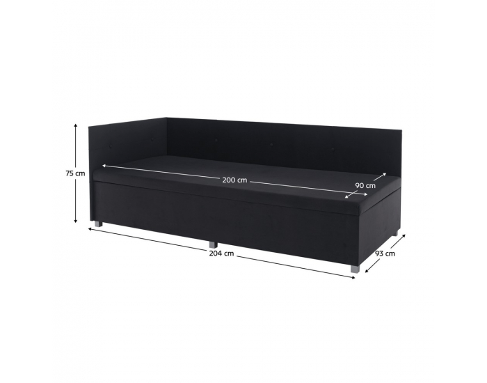 Čalúnená jednolôžková posteľ (váľanda) Auria Uni - sivá