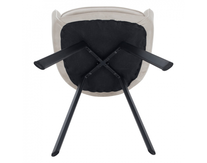 Jedálenské kreslo Auril - béžovosivá (Velvet) / čierna