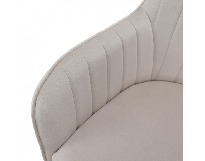 Jedálenské kreslo Auril - béžovosivá (Velvet) / čierna