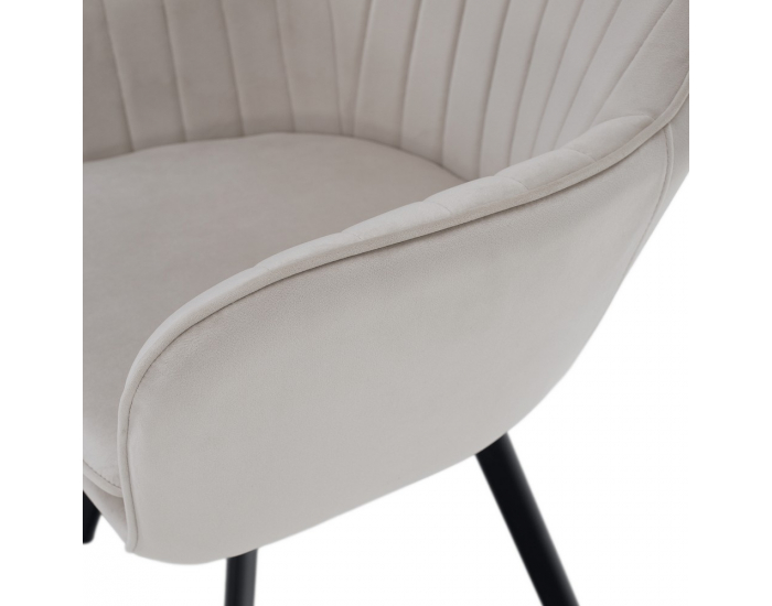 Jedálenské kreslo Auril - béžovosivá (Velvet) / čierna