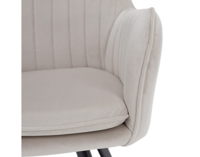 Jedálenské kreslo Auril - béžovosivá (Velvet) / čierna