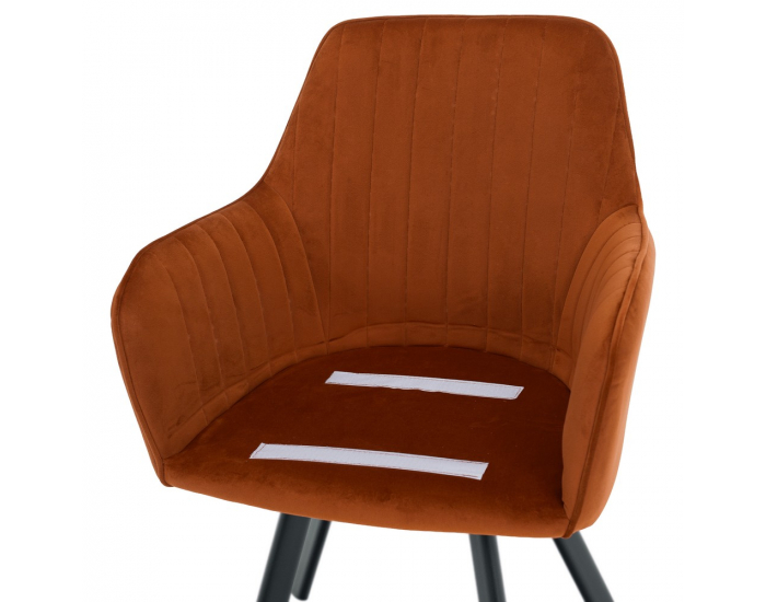 Jedálenské kreslo Auril - terakota (Velvet) / čierna