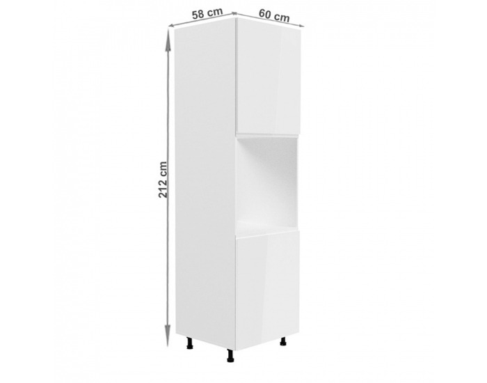Potravinová skriňa Aurora D60P L - biela / biely vysoký lesk