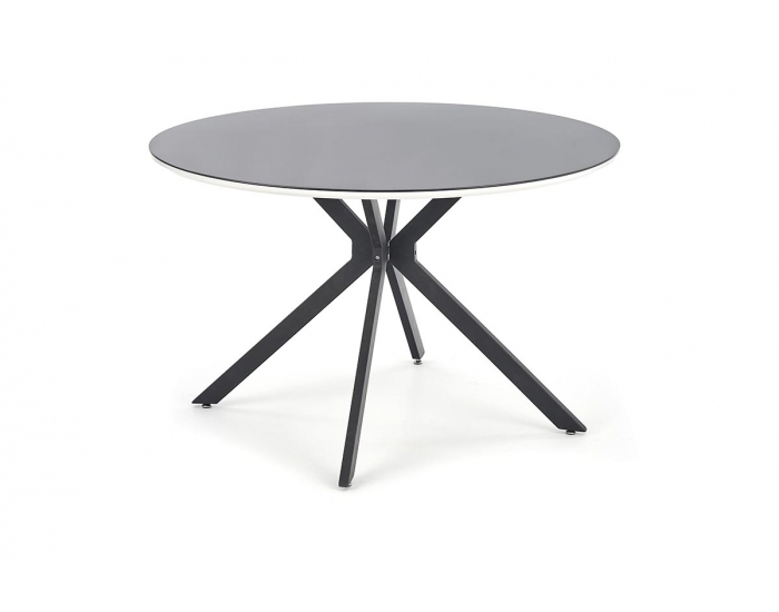 Okrúhly sklenený jedálenský stôl Avelar - čierna / biela