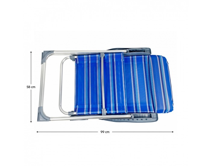 Záhradné lehátko Avelar - modrá / sivá