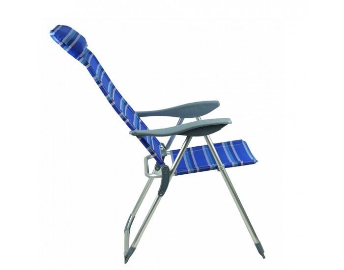 Záhradné lehátko Avelar - modrá / sivá