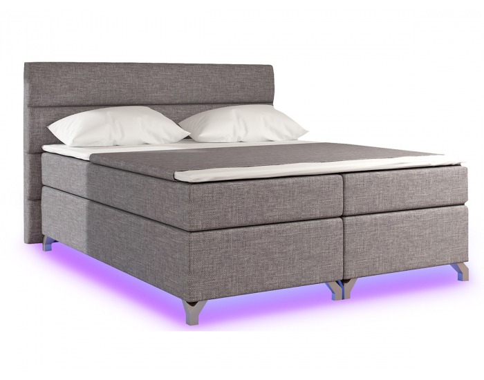 Čalúnená manželská posteľ s úložným priestorom Avellino 140 - svetlosivá